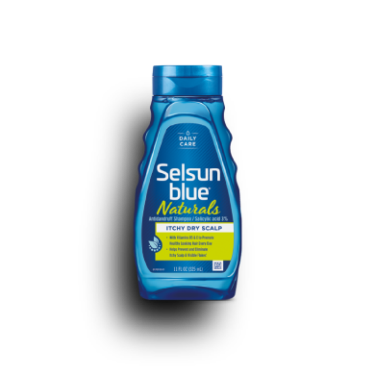 Bottle of Selsun blue® Naturals shampoo