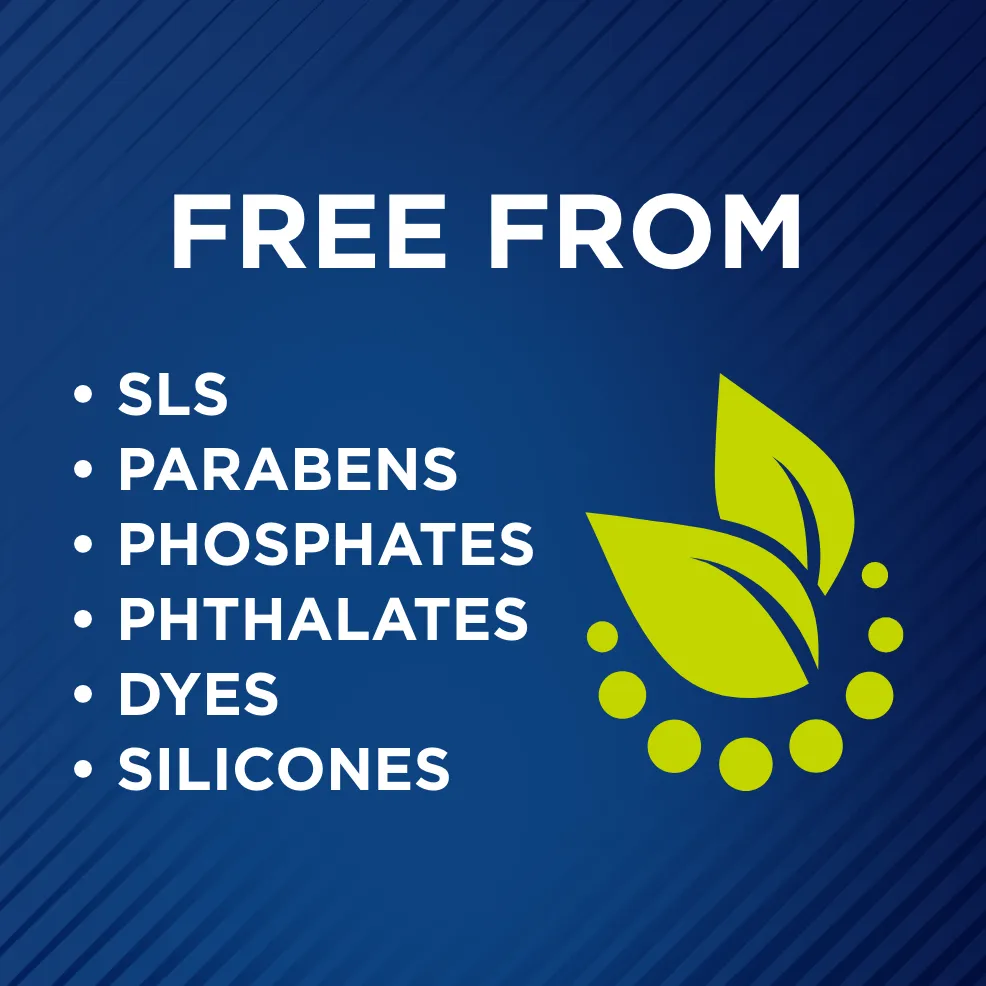 Packaging of Selsun blue® Naturals Itchy Dry Scalp Antidandruff Shampoo bottle and benefit statements.