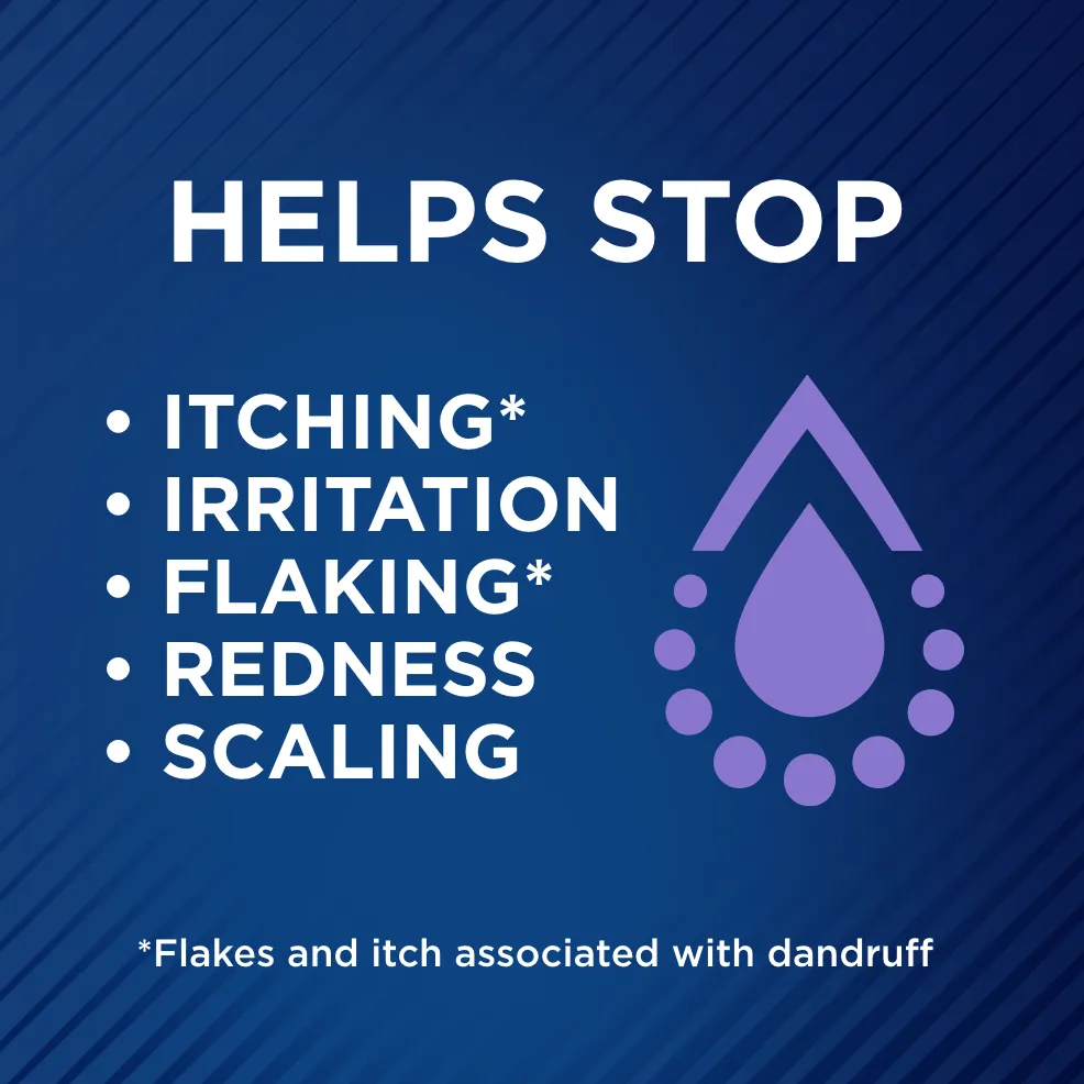 Packaging of Selsun blue® 2-in-1 Antidandruff Shampoo & Conditioner bottle and benefit statements.