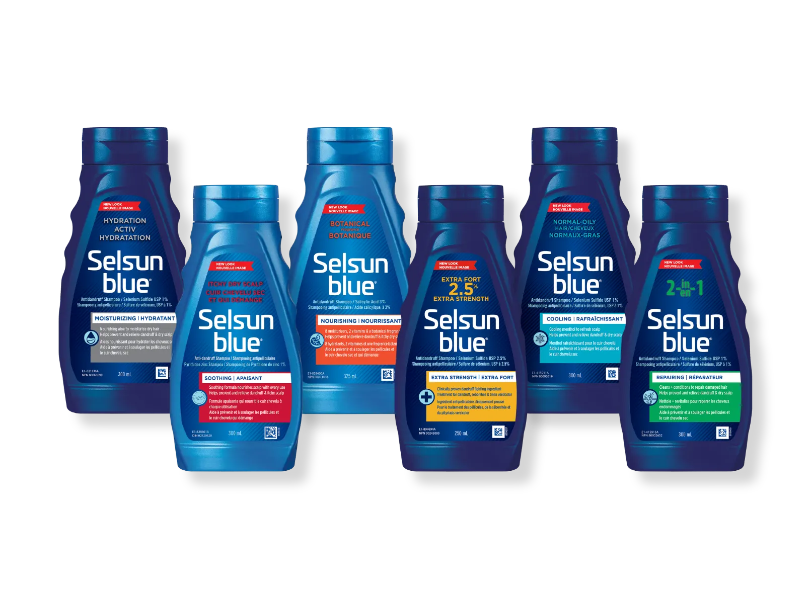 Une gamme de shampooings Selsun blue®.